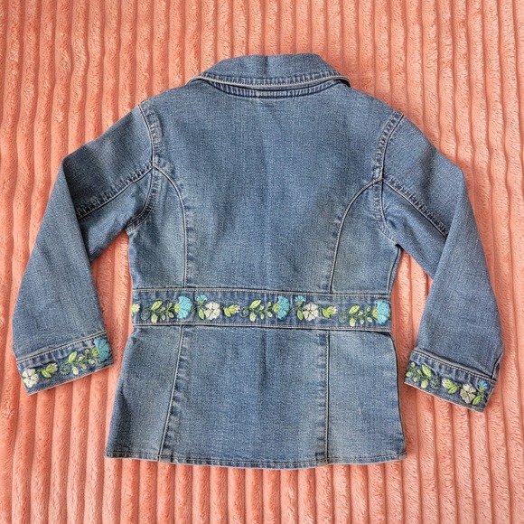 VTG Levi's Jeans for Girls Size 5 Floral Embroidered Denim Jean Jacket 90s Y2K - Picture 5 of 11